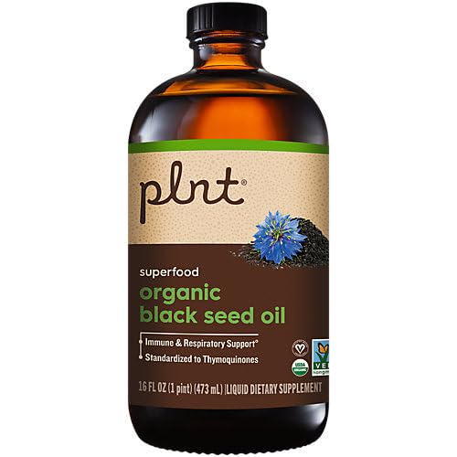 plnt Organic Black Seed Oil a Superfood for Immune & Respiratory Support a Cold-Pressed (16 fl. oz.)