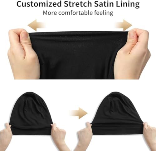 Satin Bonnet Silk Lined Sleep Cap- Adjustable Hair Cover for Women Men Frizzy Hair Night Cap Patients Care