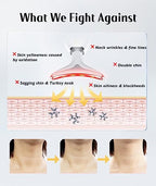 Red-Light-Therapy-for-Face and Neck, Red Light Therapy Wand, 7 Color Led Face Neck Massager for Skin Care, White