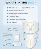 Yahi Red Light Therapy for Face, Led Face Mask Light Therapy, 7 Colors LED Face & Neck Mask Light Therapy At Home, White