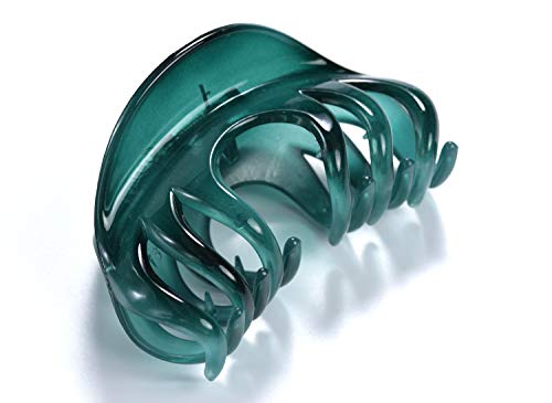 Hair Claw for Women, 4 Inch Pretty Hair Clip, Hair Grip for Thick Hair, Coffee and Niagara blue