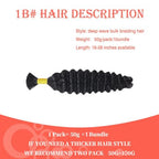 Human Hair Braiding Hair 50g 24 Inch Deep Wave Bulk No Weft Bundle 100% Brazilian Virgin Curly Human Hair Extensions for Boho Braids Wet and Wavy Human Braiding Hair