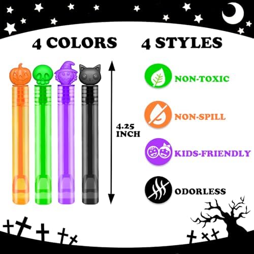 Halloween Party Favors Bulk for Kids 200 PCS, Mini Bubble Wands Bulk Toys Gifts for Toddlers, Halloween Trick or Treats Boo Basket Goodie Bag Stuffer Fillers Classroom Handouts Prizes for Boys Girls
