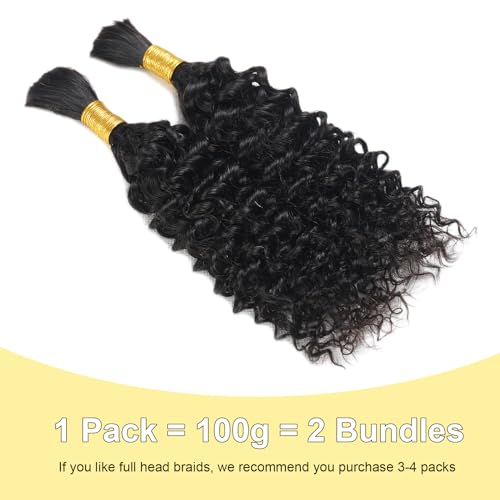 Human Braiding Hair for Boho Braids 100% Human Hair Braiding Hair 100g With 2 Human Hair Bundles For Braiding No Weft Human Braiding Hair for Boho Micro Box Braids