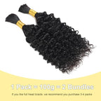Human Braiding Hair for Boho Braids 100% Human Hair Braiding Hair 100g With 2 Human Hair Bundles For Braiding No Weft Human Braiding Hair for Boho Micro Box Braids
