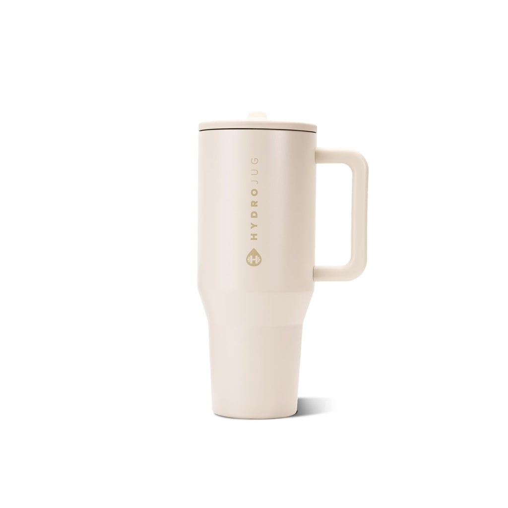HydroJug Traveler 32oz, Insulated Water Bottle with Handle, Cream