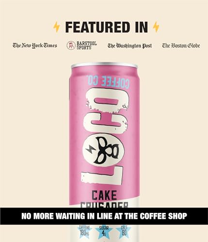 Loco Coffee Cake Oat Milk Latte Cold Brew Coffee [Cake] 11 Ounce Can, 12 Count | Medium Roast, 180mg Caffeine | Gluten Free and Dairy Free | Low Sugar, Low Calorie Iced Coffee