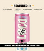 Loco Coffee Cake Oat Milk Latte Cold Brew Coffee [Cake] 11 Ounce Can, 12 Count | Medium Roast, 180mg Caffeine | Gluten Free and Dairy Free | Low Sugar, Low Calorie Iced Coffee