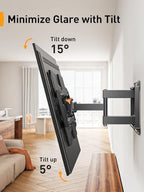 Perlegear UL Listed Full Motion TV Wall Mount for 42-85 inch TVs up to 132 lbs, TV Mount with Dual Articulating Arms, Tool-Free Tilt, Swivel, Extension, Leveling, Max VESA 600x400mm, 16" Studs, PGLF8