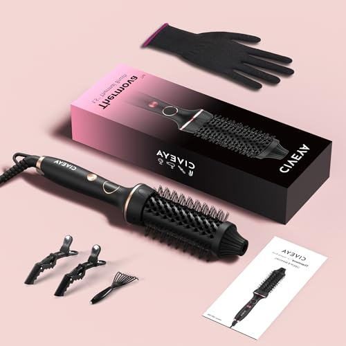 Thermal Brush for Blowout Look, 1 1/2 Inch Heated Round Brush Styler, Negative Ion Thermal Round Brush Curling Iron