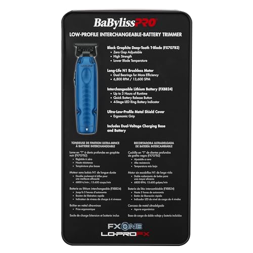 BaBylissPRO FXONE LO-PROFX Professional Cordless Trimmers for Men with Interchangeable Battery