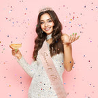 Semato Sweet 16 Party Decorations Set - Rose Gold 16th Birthday Crown and Sweet 16 Sash Glitter Kit for Girls Birthday Happy Birthday Girl Tiara Birthday Party Supplies and Favors