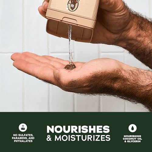 NEW Dr. Squatch Natural Body Wash and Hair Kit for Men Gift Set - Pine Tar - Exfoliating Body Wash (14 oz, 2 Pack) + Shampoo (8 oz) + Conditioner (11.5 oz)