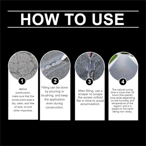 Magic Crack Filler for Concrete, Asphalt Crack Filler For Filling In Cracks Asphalt Driveways And Roads, Installs Easily Dry Granular No Mess And DIY (1pc, 150ml)