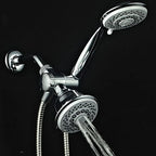 Hotel Spa AquaStorm 30-Setting SpiralFlo 3-Way High Pressure Luxury Shower Head/Handheld Showerhead Combo with Water Saving Economy Mode/Chrome