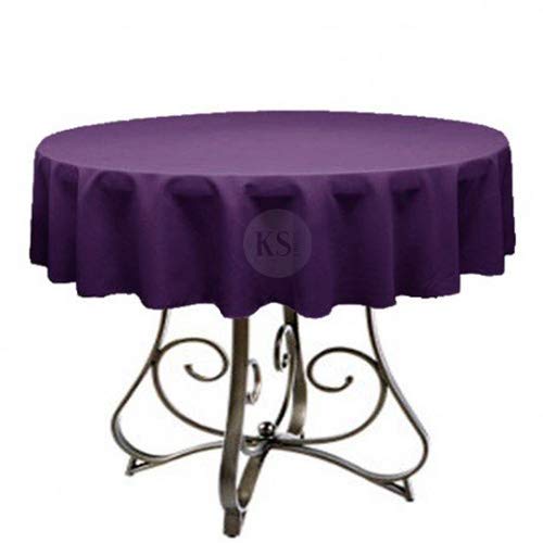 KS Linens Round 72-Inch Polyester Tablecloth - Available in Over 45 Colors, Ideal for Restaurants and Versatile Event Overlays Choose from Classic White, Elegant Black, and More! (Plum)