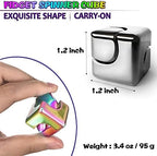 2pc Fidget Spinner Toys Cube Adults, Easter Basket Stuffers for Teens Metal EDC Cool Desk Gadgets Office Toys Small Anxiety Figette Sensory Toy, ADHD Tool Fingears Figet Stress Valentine Gift for Boy