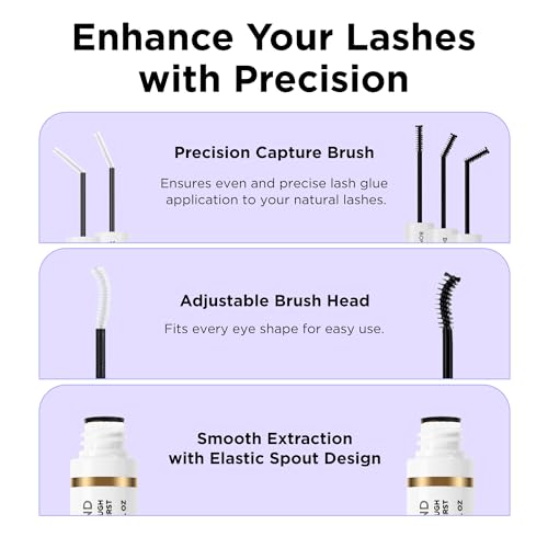 BEYELIAN Lash Bond and Seal, Cluster Lash Glue for Individual Cluster Lashes DIY Eyelash Extensions Latex Free Aftercare Sealant with Mascara Wand Super Strong Hold 72 Hours (2 Pack)