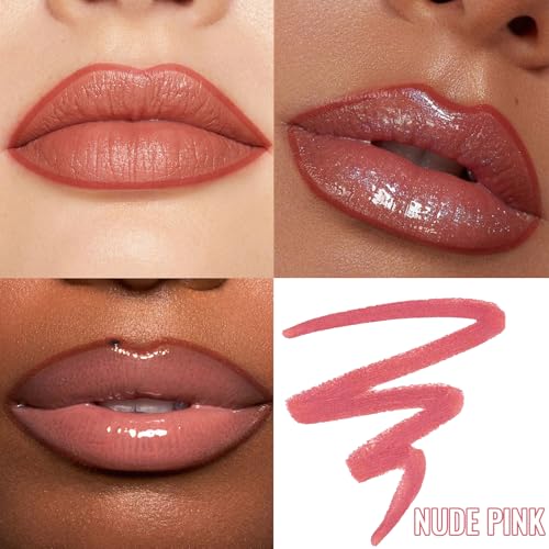 Lip Liner - Lip Liner Stain, Peel Off Lip Stain, Long Lasting Lip Stain Peel Off with Natural Finish, Easy to Use, Waterproof, Smudge-proof, Transfer-proof, Highly Pigmented Color, Nude Pink