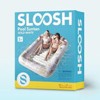 SLOOSH Inflatable Tanning Pool Lounger Float, 85" x 57" Extra Large Pool Floats Adult with Pillow, 4 in 1 Suntan Tub Raft Floatie,Sunbathing Bed Lounge for Water Blow Up Ball Pit, XL-Golden White