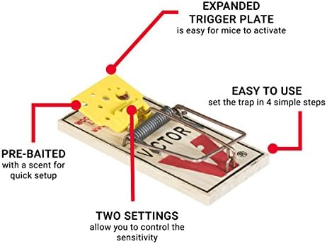 Victor Easy Set Mouse Trap - 18 Pack (72 Total Traps)