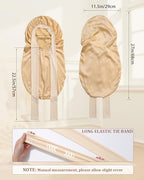 AWAYTR Long Silk Bonnet for Sleeping - 100% Mulberry Silk Bonnet for Women Long Hair Sleep Cap with Elastic Tie Band (Champagne)