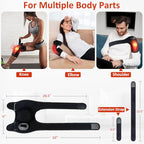 Red Light Therapy Knee Brace for Pain Relief, Vibration Knee Massager with Heat and Red Light Therapy, 660nm & 850nm Lights, Rechargeable Cordless Controller Near Infrared Light Therapy for Knee/Shoulder/Elbow