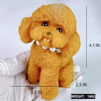 Handmade Big Taba Squishy Dog Toy, Taba Squishy Teddy Dog Toy, Cute Squishy Poodle,Realistic Puppy Toy, Silicone Mochi Fidget Pup, Stress Relief Gift for Adults & Kids (Brown-L)