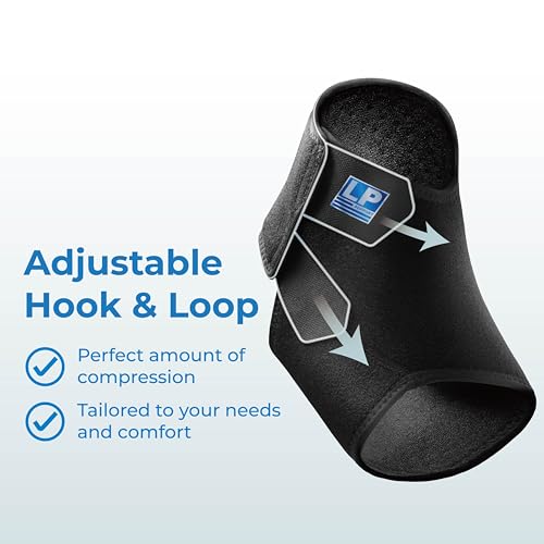 LP SUPPORT 768CN Ankle Stabilizar Brace - Achilles Tendon Strap for Tendonitis, Sprains, Strains Pain Relief and Recovery - Ankle Support for Women and Men - (Black, XL, 1pcs)