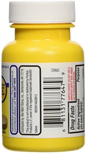 Equate Natural Vegetable Laxative, Sennosides 8.6 mg Tablets, 100-Count Bottle