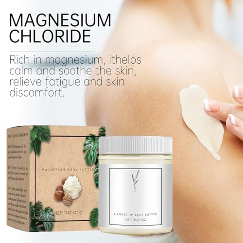Neuropathy Cream, Magnesium Body Butter,Magnesium Cream for Neuropathy, Deeply Moisturizes Skin, Keep Soft Smooth, Suitable for All Skin Types (white1pc, 4 Fl Oz (Pack of 1))