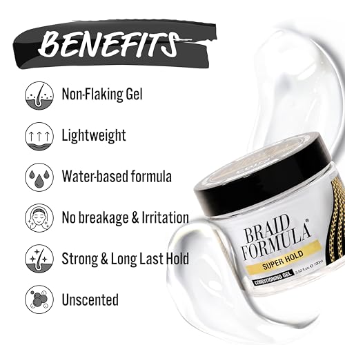 EBIN NEW YORK Braid Formula Conditioning Gel, Super Hold, 11 Oz | Great for Braiding, Twisting, Edges, No Residue, No Flaking, Strong Hold, High Shine, Smoothing with Clean, No Build-up