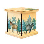 Wooden Piggy Bank for Kids and Adults, Personalized Gift Handmade in USA by BloomOwl, Custom Piggy Bank, Personalized Banks for Kids, Gifts for Baby Boys and Girls (Woodland Friends)