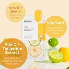 MEDIHEAL Best Korean Sheet Mask - Vita Essential Face Mask 10 Sheets Vitamin Mask For All skin types Smoothing Tightening Toning up Brightening