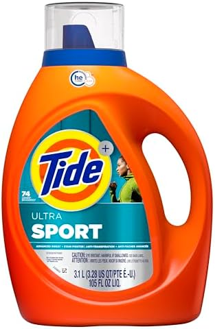 Tide Plus Febreze Sport Odor Defense HE Turbo Clean Liquid Laundry Detergent, 105 fl oz, 74 loads