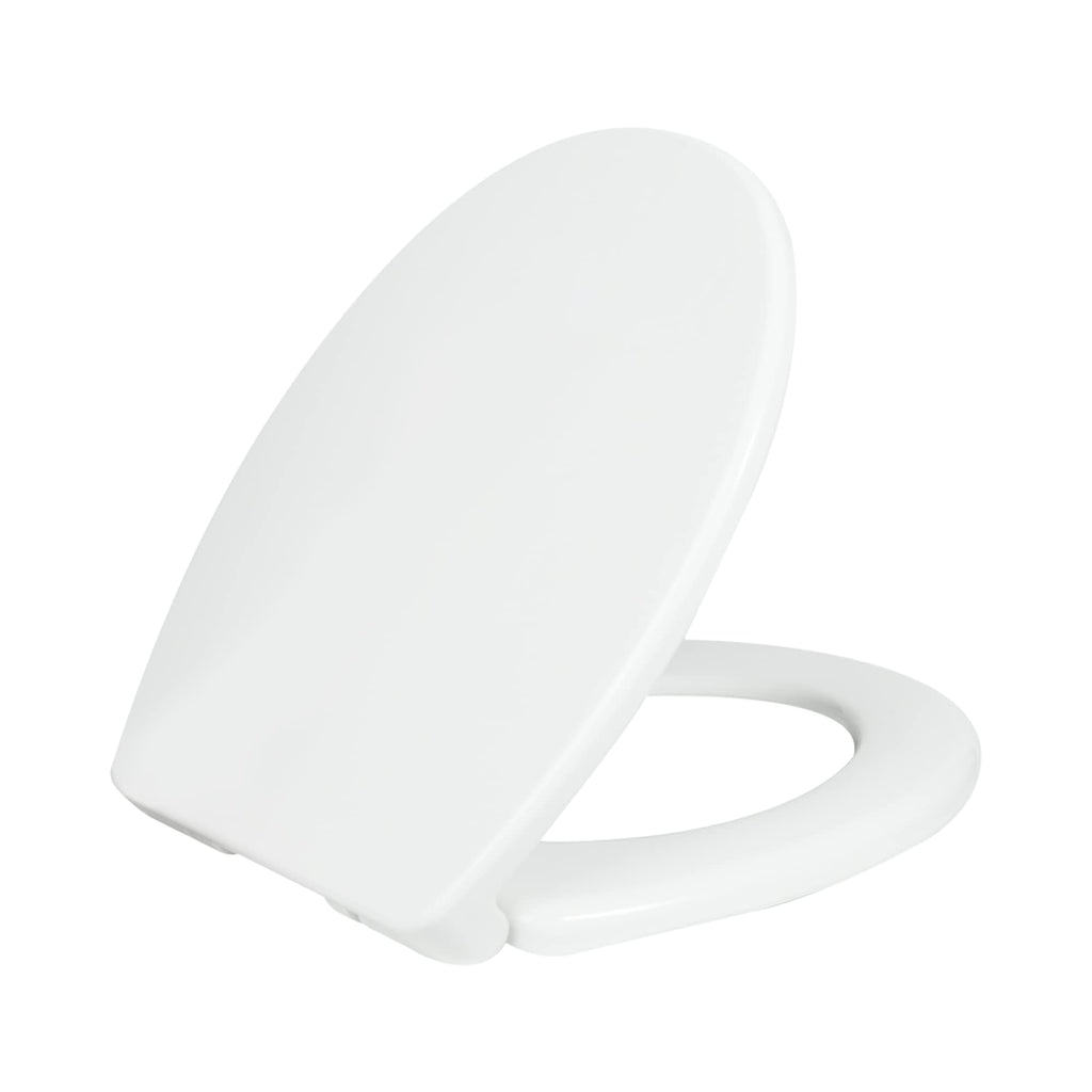 LUXE TS1008R Round Comfort Fit Toilet Seat with Slow Close, Quick Release Hinges, and Non-Slip Bumpers (White)