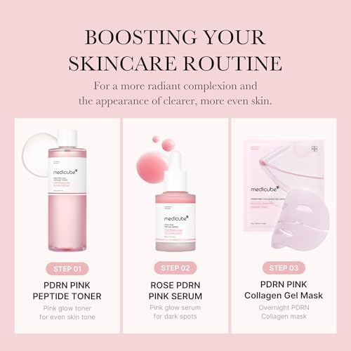 Medicube PDRN Pink Peptide Toner I Pink Glow Toner for Skin Boosting, Soothing and Calming, Uneven Skin Tone, Rose PDRN & Peptide & Niacinamide, Korean Skin Care (250ml / 8.45 fl. oz.)