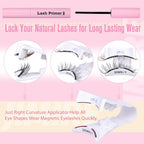 JIMIRE Magnetic Eyelashes with Applicator Soft Magnetic Lashes Black+Brown Reusable Comfortable Magnetic Eyelashes Natural Look Lash Primer No Glue No Eyeliner Needed Soft Magnets Eyelashes