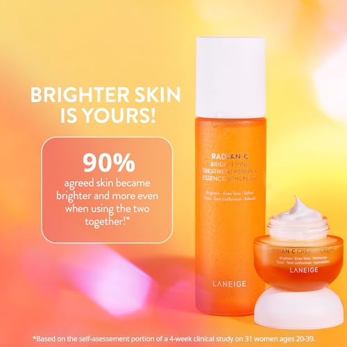 LANEIGE Radian-C Cream: Vitamin C & E, Visibly Brighten, Dark Spots, Dullness, Dermatologist-Tested, Hypoallergenic