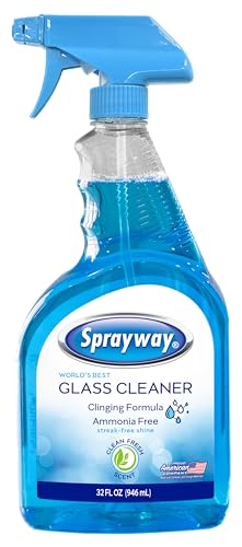 Sprayway Glass Cleaner Liquid Spray, 32oz, Pack of 6 | Ammonia-Free, Streakless, Foaming Action | Recyclable Bottle, Fresh Fragrance | Removes Fingerprints, Dust, Dirt, Smoke Film | All Glass Surfaces