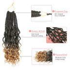 16 Inch Senegalese Twist Crochet Hair with Curly Ends - 8 Packs Boho Island Twist Crochet Hair Pre Looped Goddess Crochet Twist Hair for Black Women Braids Hair Extensions 1B/27