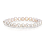 Savlano 8MM Cultured Freshwater Baroque Pearl Stretch Bracelet 7 Inches. Available In a Range of Beautiful Colors, For Women Comes with Gift Box