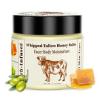 Beef Tallow and Honey Balm for Skin, Organic Grass-fed Whipped Beef Tallow Balm With Raw Honey for Face Natural Moisturizer Body Lotion, Skin Care Lip (2.1Oz)