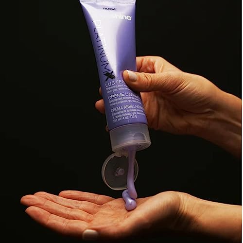 RUSK PlatinumX Lusterizer, Salon Formula Styling Cream to Boost Shine, Eliminate Brass, and Fight Frizz, 4 oz.