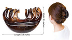 Hair Claw for Women, 4 Inch Pretty Hair Clip, Hair Grip for Thick Hair, Coffee and Niagara blue