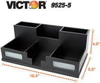 Victor Wood Desk Organizer with Smart Phone Holder, Midnight Black, 9525-5