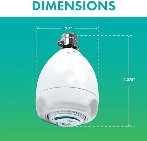 Niagara Conservation N2920-V Earth Spa 3-Spray with 2 GPM 2.7-in. Wall Mount Adjustable Fixed Shower Head, White | Showerhead Sprayer with Pressure Compensation Technology & Soap and Soak Pause Button