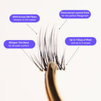 Happy Hour Silk Cluster Lashes - Natural Fluffiness, Waterproof & Sweatproof, Handmade For Sensitive Eyes, 100% Korean PBT Silk - 8mm, 10mm, 12mm, 14mm (10MM)