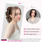 REECHO 12" Ponytail Extension, Classic Loose Curly Wavy Claw Clip Pony tails Hair Extensions Hairpieces for Women - Dark Brown