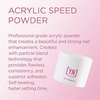 Young Nails Acrylic Powders, Speed. Created for a flawless consistency and superior adhesion. Speed Powder Begins to set in 60 seconds. Available in 45 gram, 85 gram, and 660 gram gram size options
